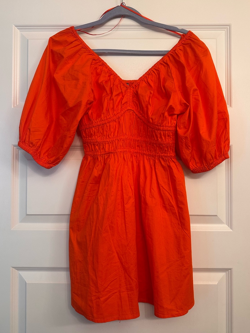Old Navy Orange Puff-Sleeve Mini Dress